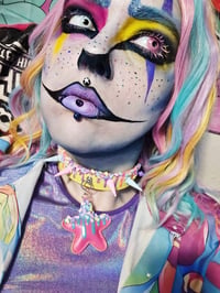 Image 1 of GLOW IN THE DARK drippy PEEPs spiked choker