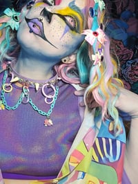 Image 2 of Pastel Rainbow PEEPS choker