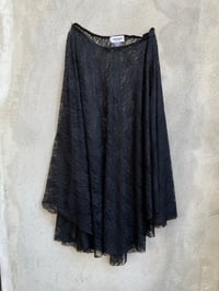 Image 2 of Cora Asymmetrical lace Midi Skirt – black 