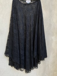 Image 3 of Cora Asymmetrical lace Midi Skirt – black 