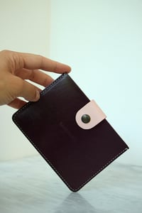 Image 1 of Card holder in aubergine and grey