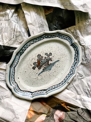 Ceramic Serving Plate with cracked glaze