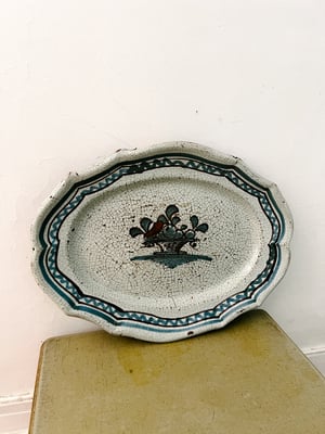 Ceramic Serving Plate with cracked glaze