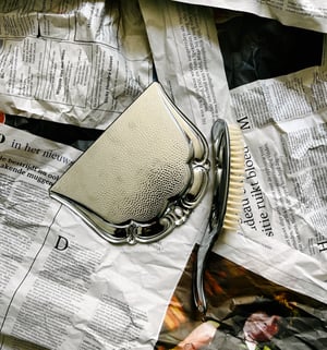 Vintage Silver Mini Dustpan & Brush Set