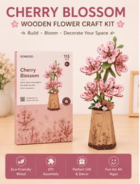 Image 1 of DIY Wooden Cherry Blossom Craft Kit
