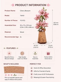 Image 2 of DIY Wooden Cherry Blossom Craft Kit