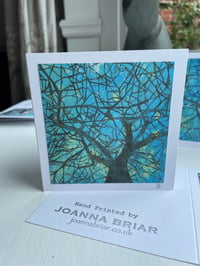 Trees - hand printed greetings card - card C