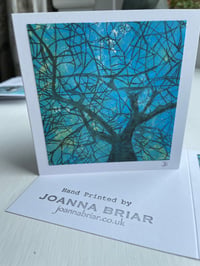 Trees - hand printed greetings card - card A