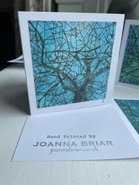 Trees - hand printed greetings card - card B