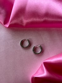 Image 2 of Pan Sterling Silver Mini Hoops 