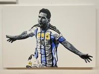 LIONEL MESSI ARGENTINA HAT TRICK WORLD CUP 26 PAINTING