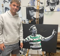 Image 1 of CALLUM OSMAND CELTIC V HEARTS ORIGNINAL PAINTING