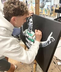 Image 2 of CALLUM OSMAND CELTIC V HEARTS ORIGNINAL PAINTING