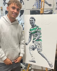 Image 1 of CALLUM OSMAND CELTIC 3 HEARTS 1 ORIGINAL PAINTING