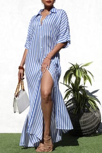 Button Down  DIVA Dress - Blue