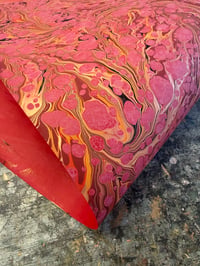 Image 4 of One-of-a-kind hand marbled paper  - 'Sunset Stormont'