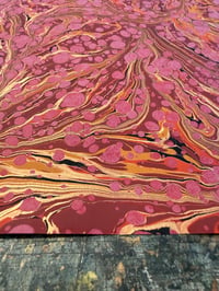 Image 5 of One-of-a-kind hand marbled paper  - 'Sunset Stormont'
