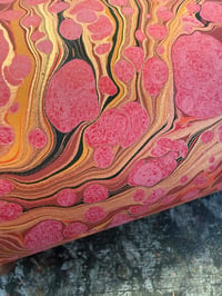 Image 1 of One-of-a-kind hand marbled paper  - 'Sunset Stormont'