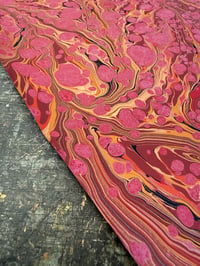 Image 3 of One-of-a-kind hand marbled paper  - 'Sunset Stormont'