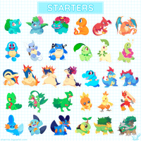 Image 1 of Poke Stickers - Starters