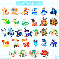 Image 2 of Poke Stickers - Starters