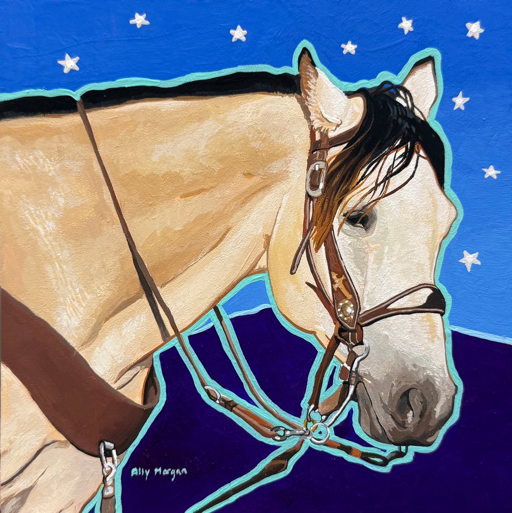 "Buckskin and Stars Study" - Original Gouache Painting