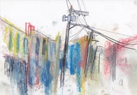 Image 2 of The Arts District, Downtown Los Angeles  - Sketchbook Drawing in Soft Pastels on Paper 