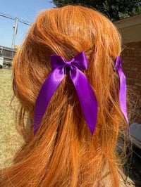 Image 1 of Pair of 2in Purple Hair Bows