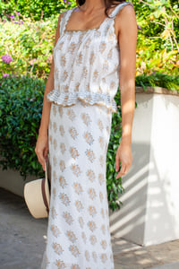 Image 6 of Applique Cami + Lined Bias Maxi Skirt in Rich Booti