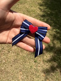 Image 2 of Wide Tails Leather Pride Hair Bow