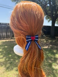 Image 1 of Wide Tails Leather Pride Hair Bow