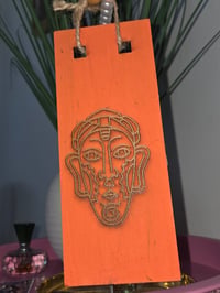 Image 2 of Vibes Orange African Mask wall art 