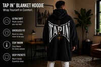 Image 2 of TAP IN™ Unisex Hooded Blanket Black