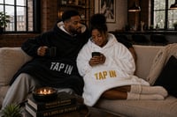 Image 5 of TAP IN™ Unisex Hooded Blanket Black