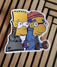 Tattooed Bart and Milhouse Sticker 