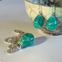 Image 1 of Celadon Green Earring/Pendant Set