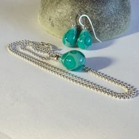 Image 2 of Celadon Green Earring/Pendant Set