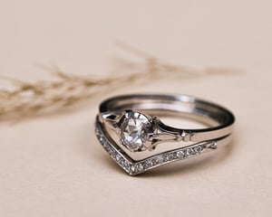 Image of Platinum 4.49mm 'Fleur de Lys' rose-cut diamond ring (LON252)