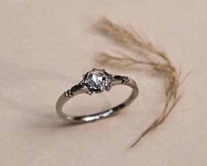 Image of Platinum 4.49mm 'Fleur de Lys' rose-cut diamond ring (LON252)