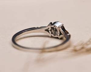 Image of Platinum 4.49mm 'Fleur de Lys' rose-cut diamond ring (LON252)