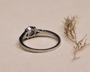 Image of Platinum 4.49mm 'Fleur de Lys' rose-cut diamond ring (LON252)