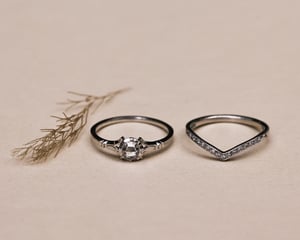 Image of Platinum 4.49mm 'Fleur de Lys' rose-cut diamond ring (LON252)