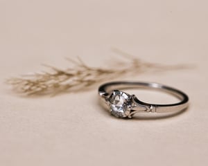 Image of Platinum 4.49mm 'Fleur de Lys' rose-cut diamond ring (LON252)