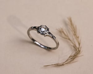Image of Platinum 4.49mm 'Fleur de Lys' rose-cut diamond ring (LON252)
