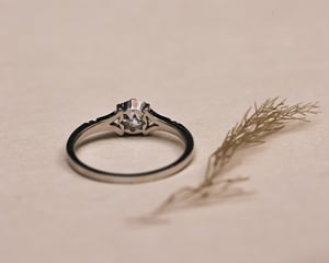 Image of Platinum 4.49mm 'Fleur de Lys' rose-cut diamond ring (LON252)