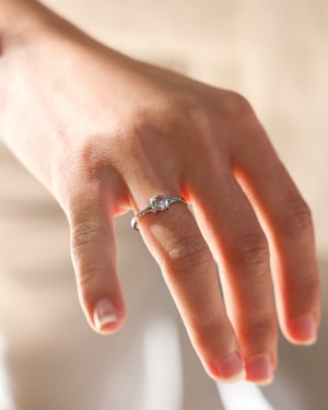 Image of Platinum 4.49mm 'Fleur de Lys' rose-cut diamond ring (LON252)