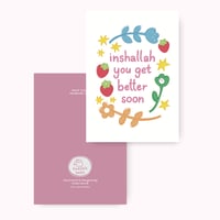 Image 2 of Well Wishes Greeting Card- "Inshallah you get better soon"