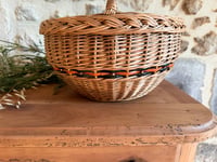 Image 5 of Panier en osier rond - Décoration vintage 