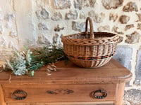 Image 4 of Panier en osier rond - Décoration vintage 