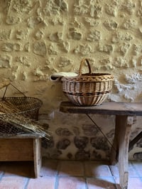 Image 1 of Panier en osier rond - Décoration vintage 